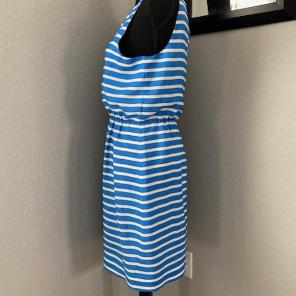 J CREW Blue White Striped Sleeveless Mini Dress Sz 8 - Picture 5 of 12